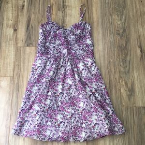 Express floral dress SZ 2 strapless purple pink XS